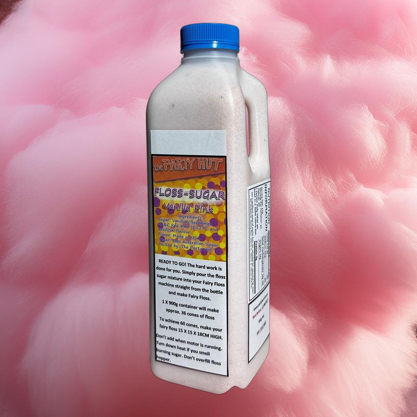 Flossine And Sugar Premixed Vanilla Pink 900g Ready To Go