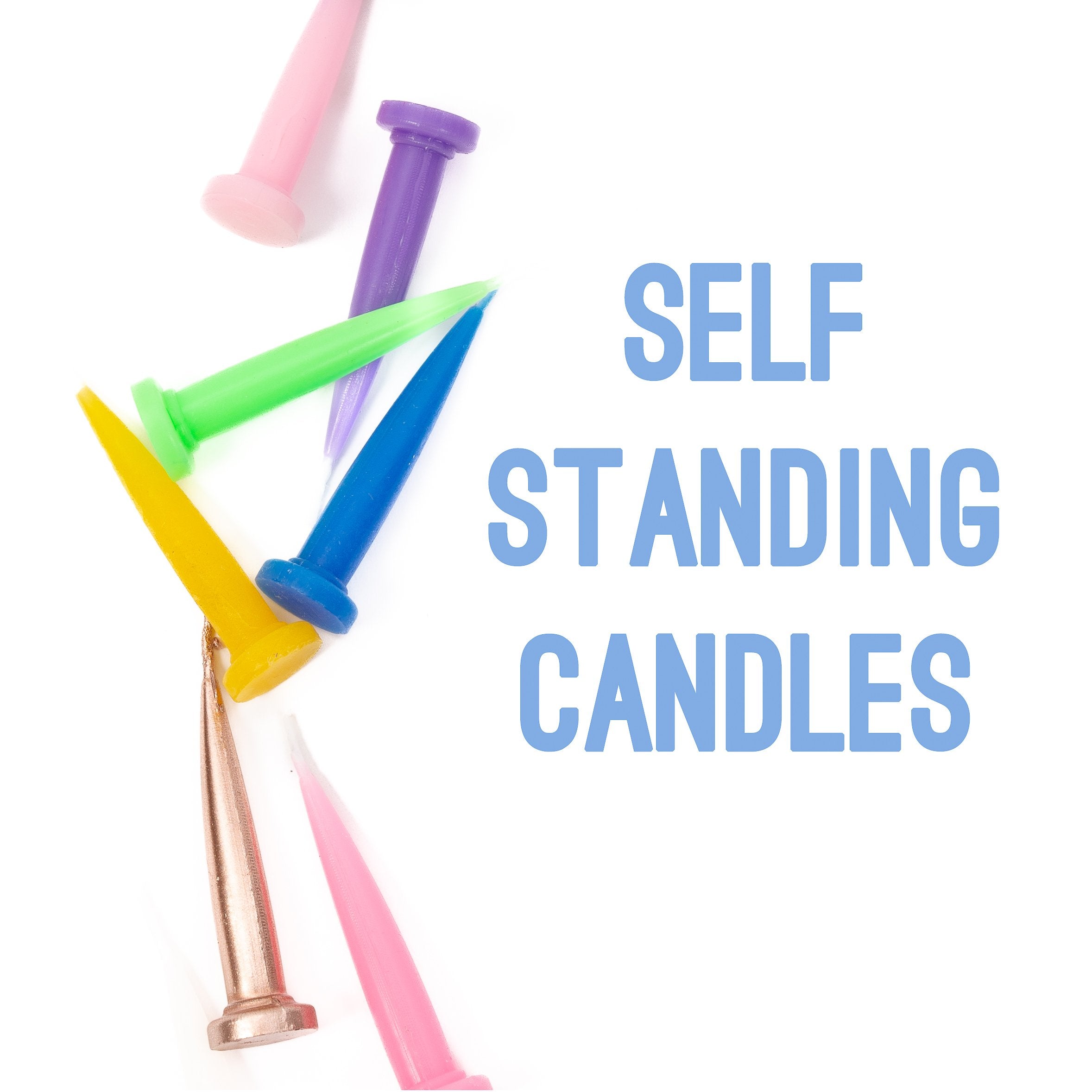 Cake Candles Self Standing Black Bullet Pk/12