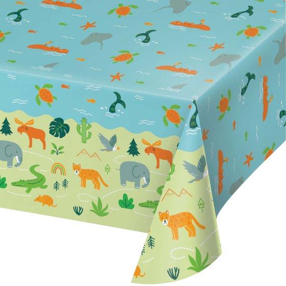 One Der Full World Adventure Paper Tablecover 1st Birthday