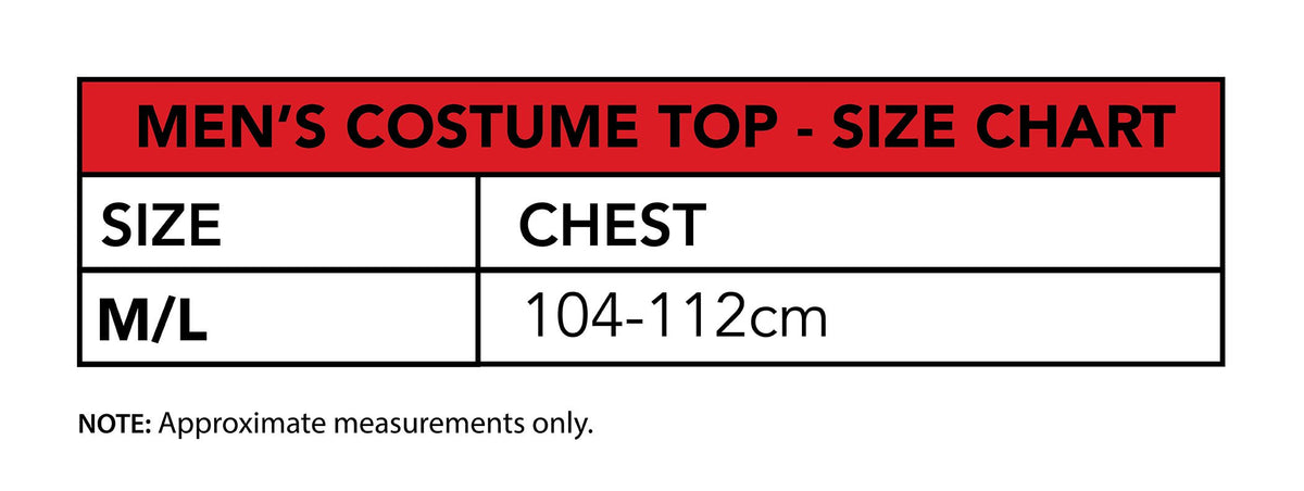 Costume Adult Superman Top & Cape Medium Large