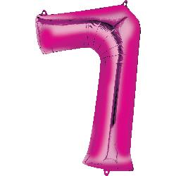 Balloon Foil Megaloon Num 7 Pink 86cm-Discontinued Line: Last Chance Buy