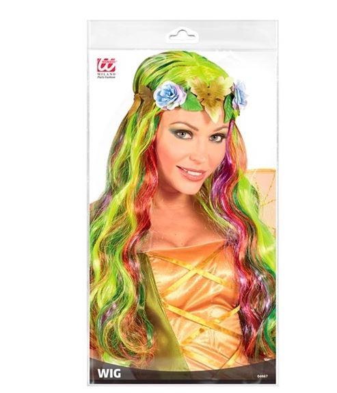Wig Flower Fairy With Flower Headband Multi Coloured