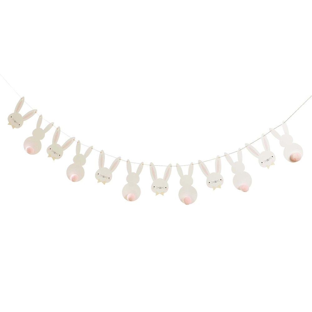 Hanging Garland Easter Bunny/Rabbit Pom Poms 2m Long Decoration