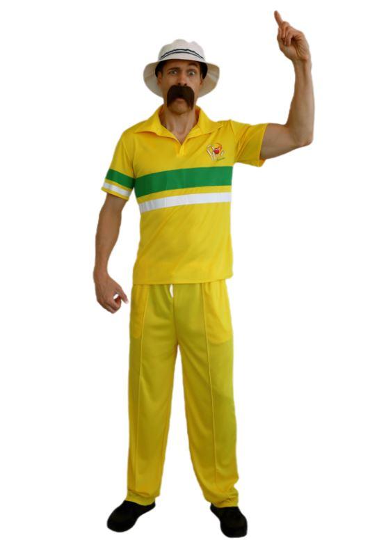 Costume Adult 80s Cricketer Yellow