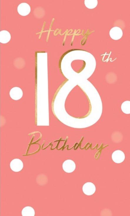 Greeting Card Happy 18th Birthday Rose Gold
