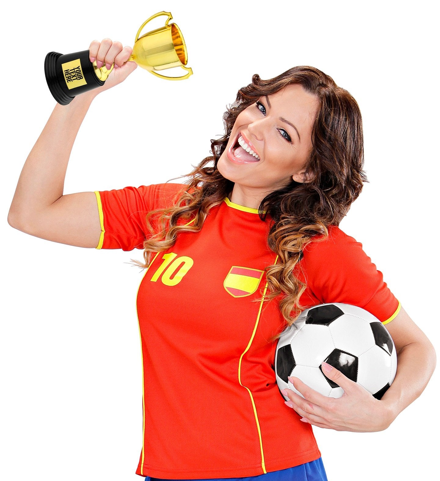 Trophy Cup Large With Blank Plaque Space For Personalised Stickers 22cm