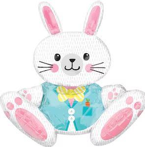 Balloon Foil Shape Easter Sitting Bunny Rabbit 76cm x 71cm (Air Fill Only)
