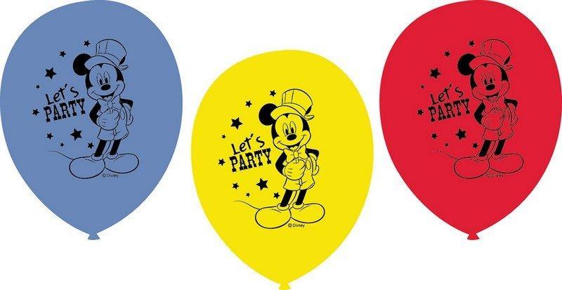 Mickey Mouse Carnival Printed Latex Balloons 30cm Pk/6