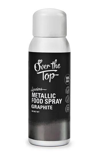 Edible Food Spray Metallic Graphite Grey/Black 48g Cake Decorating