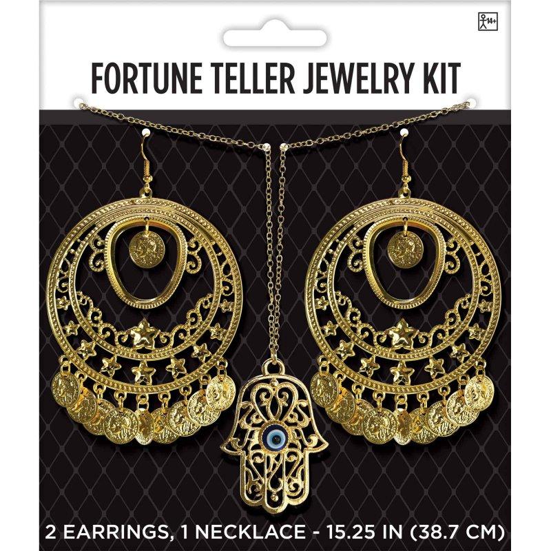 Jewellery Kit Fortune Teller Gypsy Mystic Earrings And 38cm Necklace