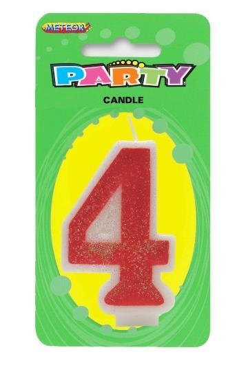 Candle Number 4 Pink