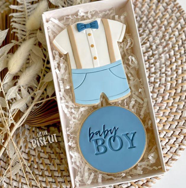 Baby Boy Outfit Cookie/Biscuit Cutter and Embosser Set (Little Biskut)