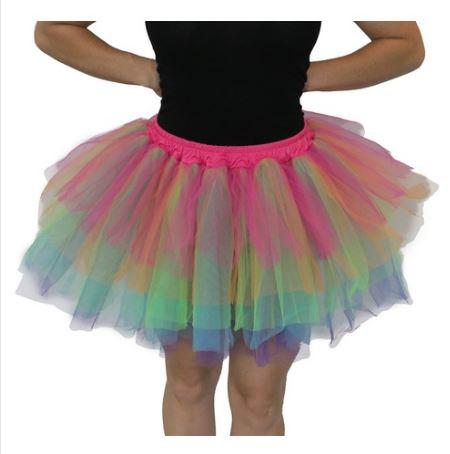 1980s Tutu Adult Size Rainbow Deluxe