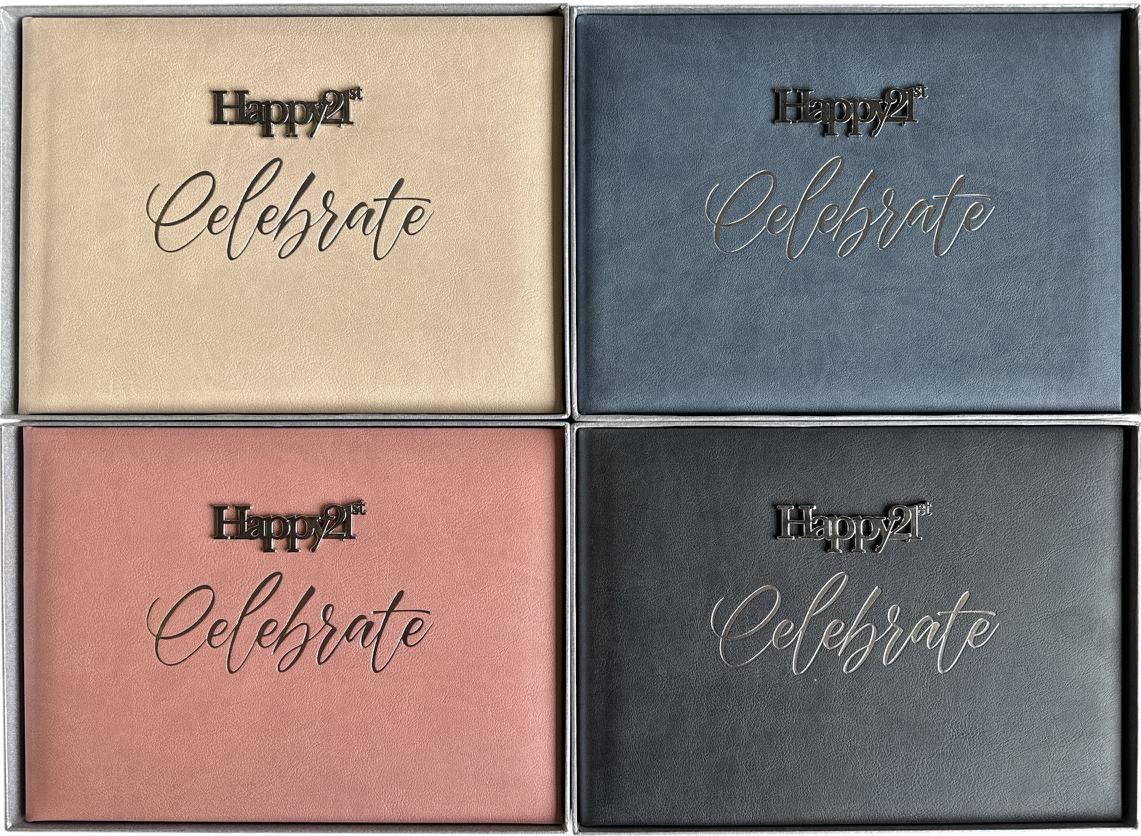 Guest Signature Book 21st Birthday Embossed Assorted Colours
