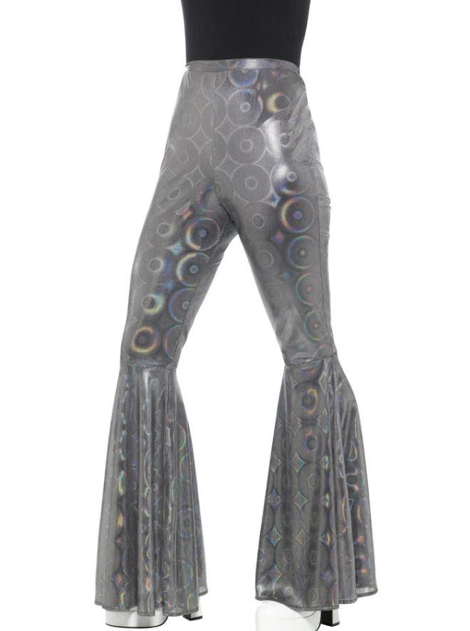 Costume Adult Disco Flare Silver Pants 1960s/1970s