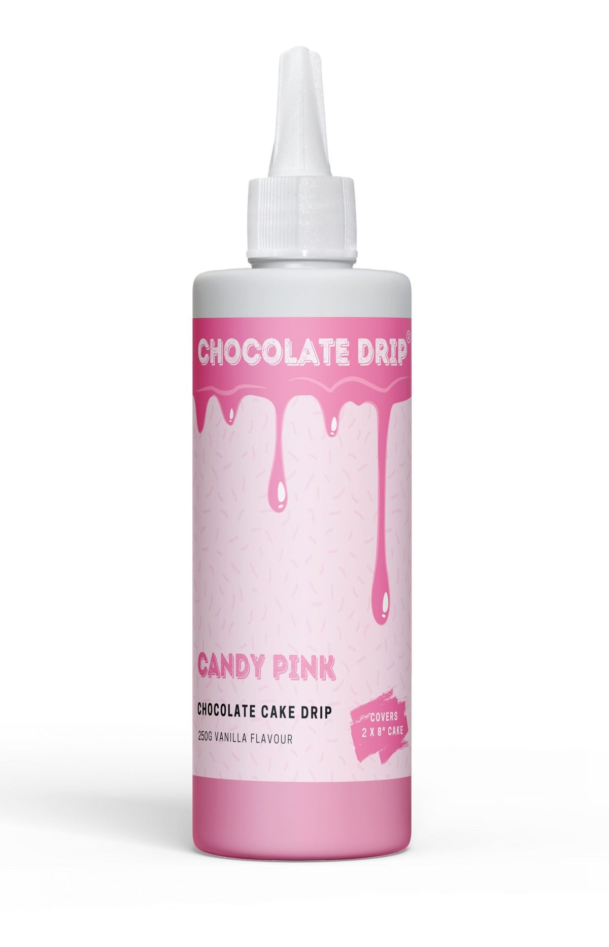 Chocolate Drip Candy Pink 250g Cake Decorating (Vanilla Flavour)