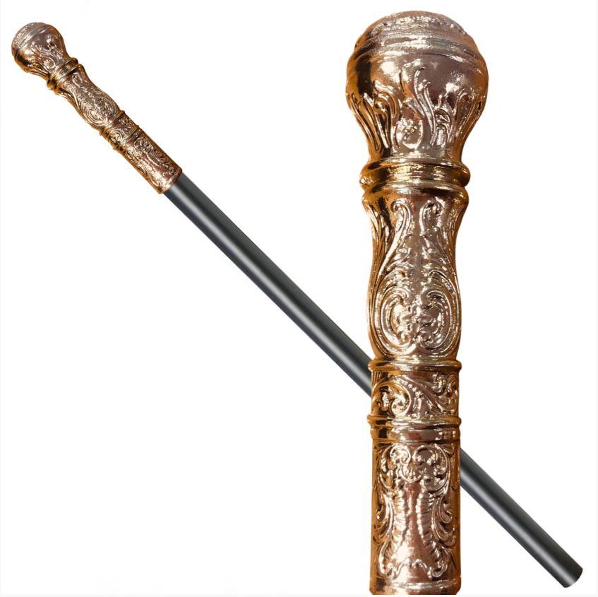 Costume Prop Cane Stage/Dance Gold Collapsible 96cm