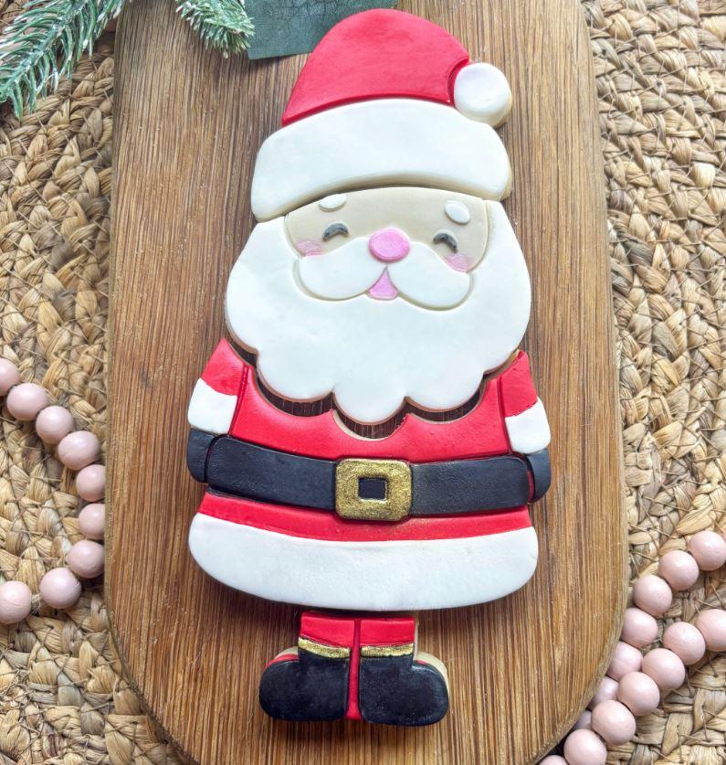 Christmas Santa Cookie/Biscuit Debosser & Cutter Stack Set of 4 Pieces