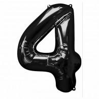 Balloon Foil Megaloon Num 4 Black 86cm-Discontinued Line: Last Chance Buy