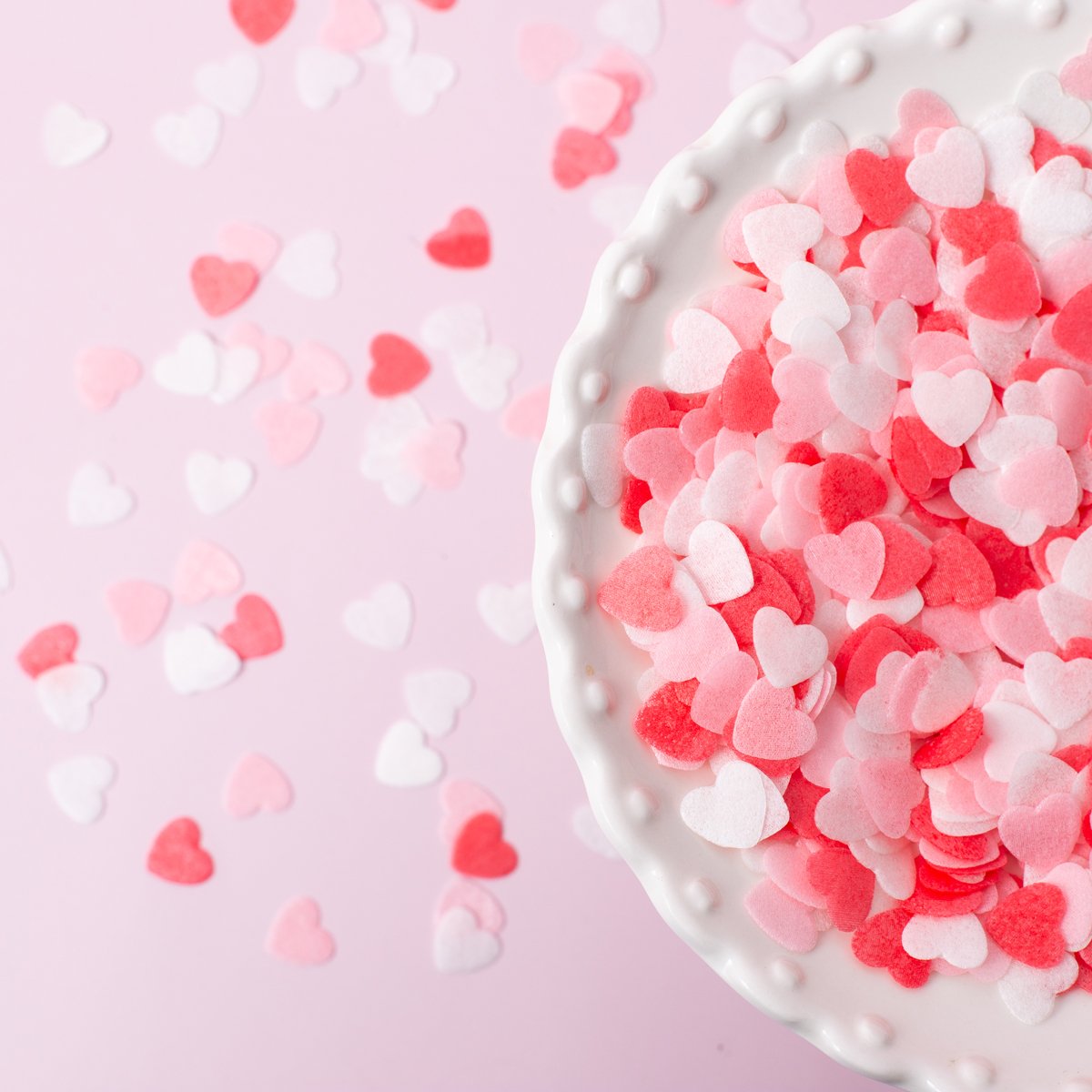 Edible Wafer Decorations Small Valentine Heart Cake/Cupcake Decorating 9g