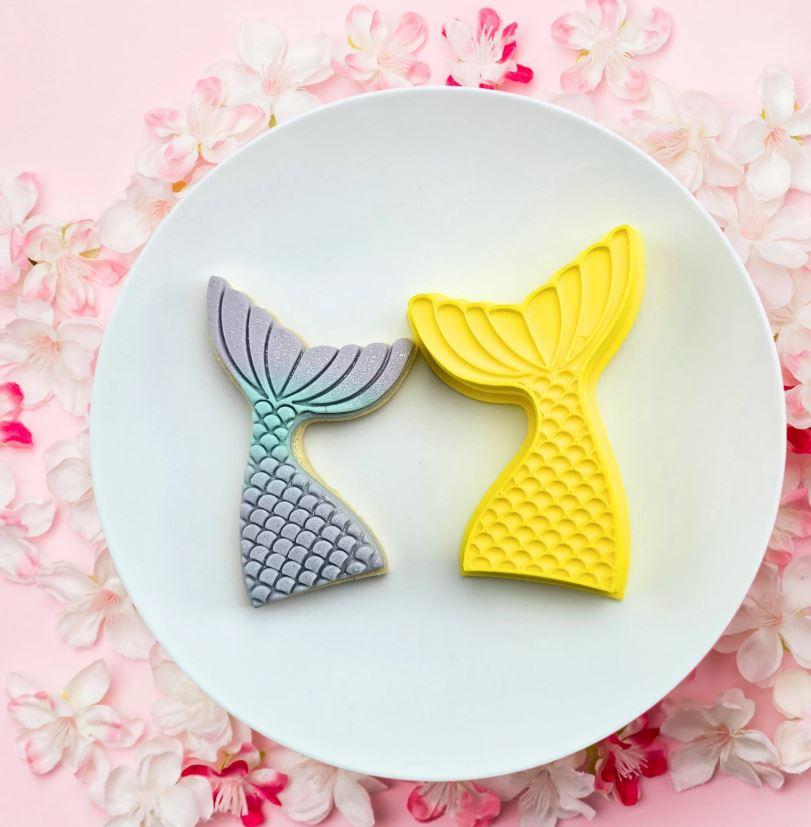 Mermaid Tail Cookie/Biscuit Cutter & Embosser Set