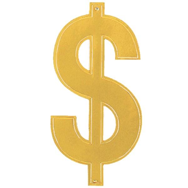 Foil Cutout Dollar $ Sign Gold 40cm