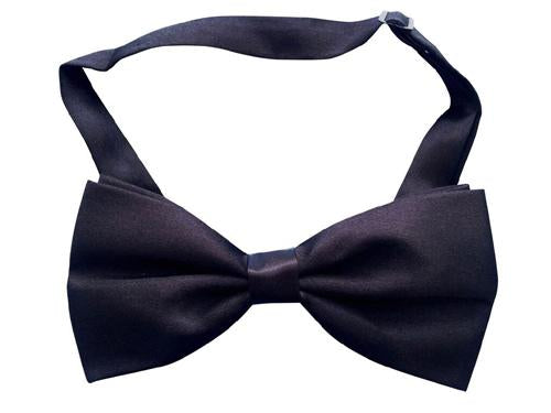 Bow Tie Satin Black Deluxe Adjustable Clip