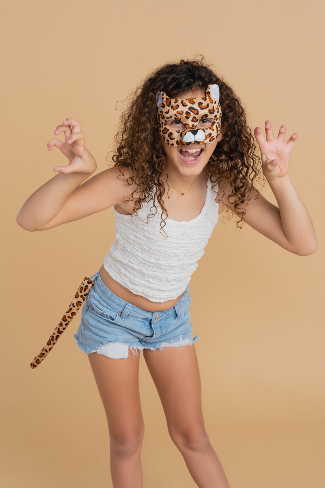 Animal Costume Mask Set Deluxe Leopard Spots