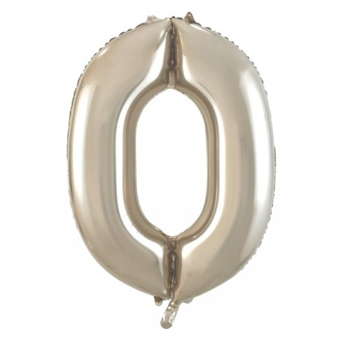 Balloon Foil Megaloon Number 0 Champagne Gold 86cm