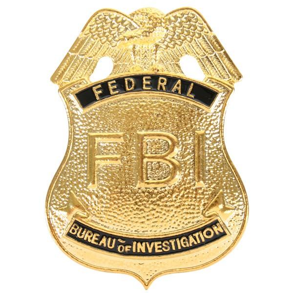Badge Police/Law Enforcement Detective FBI Gold Costume Accessory