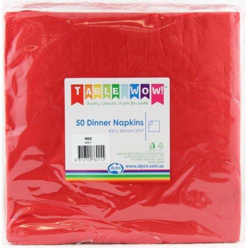 Napkins Dinner 2ply Red Pk/50