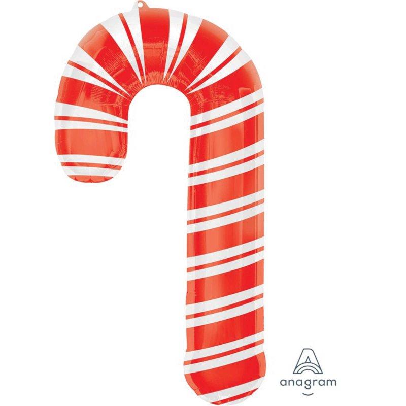 Balloon Foil Shape Christmas Holiday Candy Cane Red/White 93cm x 50cm