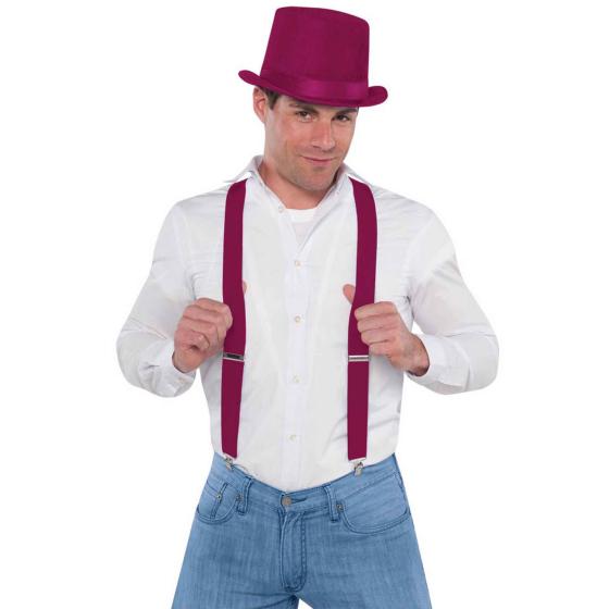 Burgundy/Maroon Team Spirit Suspenders/Braces