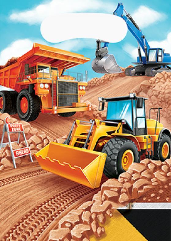 Big Dig Construction Loot Bags Pk/8 22cm X 16cm - Last Chance