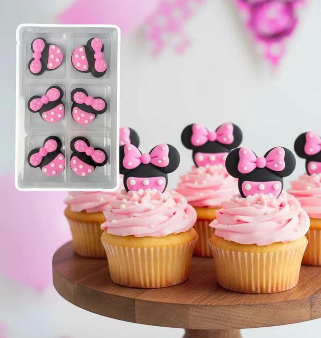 Edible Icing Decorations Minnie Mouse Head Pk/6
