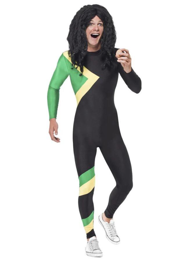 Costume Adult Jamaican Hero Stretchy Suit