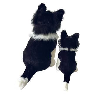 Soft Toy Plush Dog Border Collie Black & White Australian 22cm