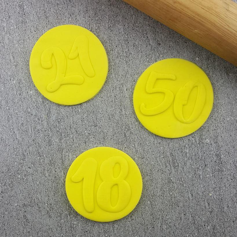 18th Numbers Flow Cookie/Biscuit Debosser Cutter