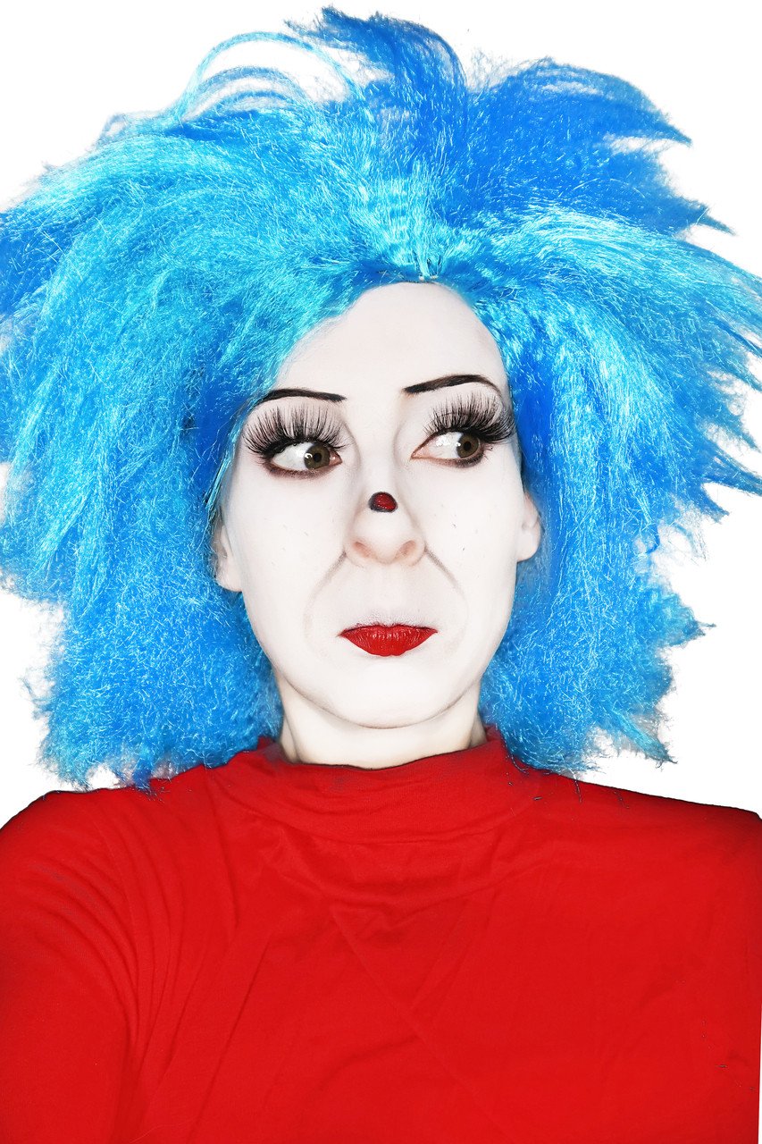 Wig Creepy Thing Blue Deluxe