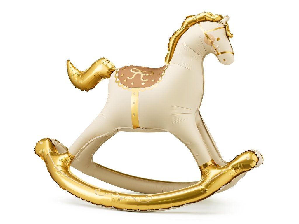 Balloon Foil Rocking Horse Cream 118cm x 104cm