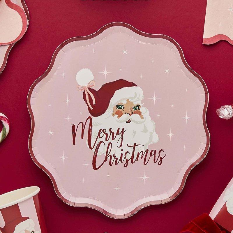 Plates Christmas Santa Baby Paper 23cm Pk/8