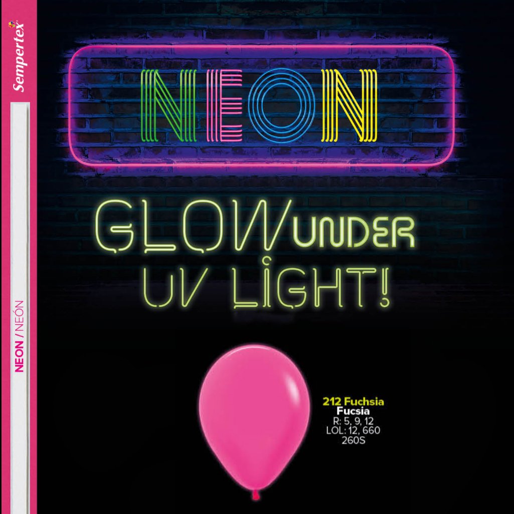 Latex Balloons 30cm Neon Fuchsia Pink Pk 100 Sempertex