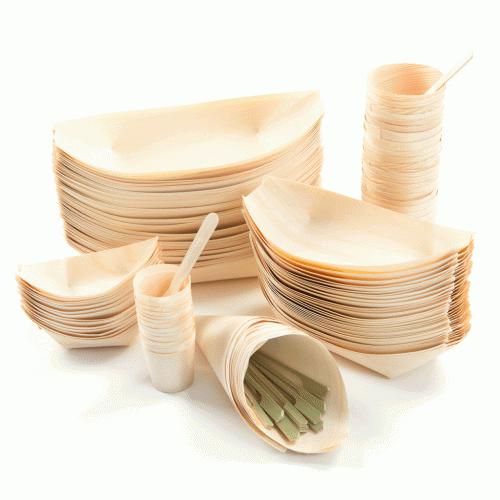 Catering Wooden Boats 220mm x 103mm Pk/50 Eco Friendly