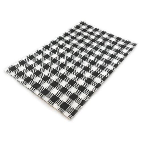 Cookie Grazing Box/Hamper Greaseproof Paper Black Check 1/4 Cut P/10