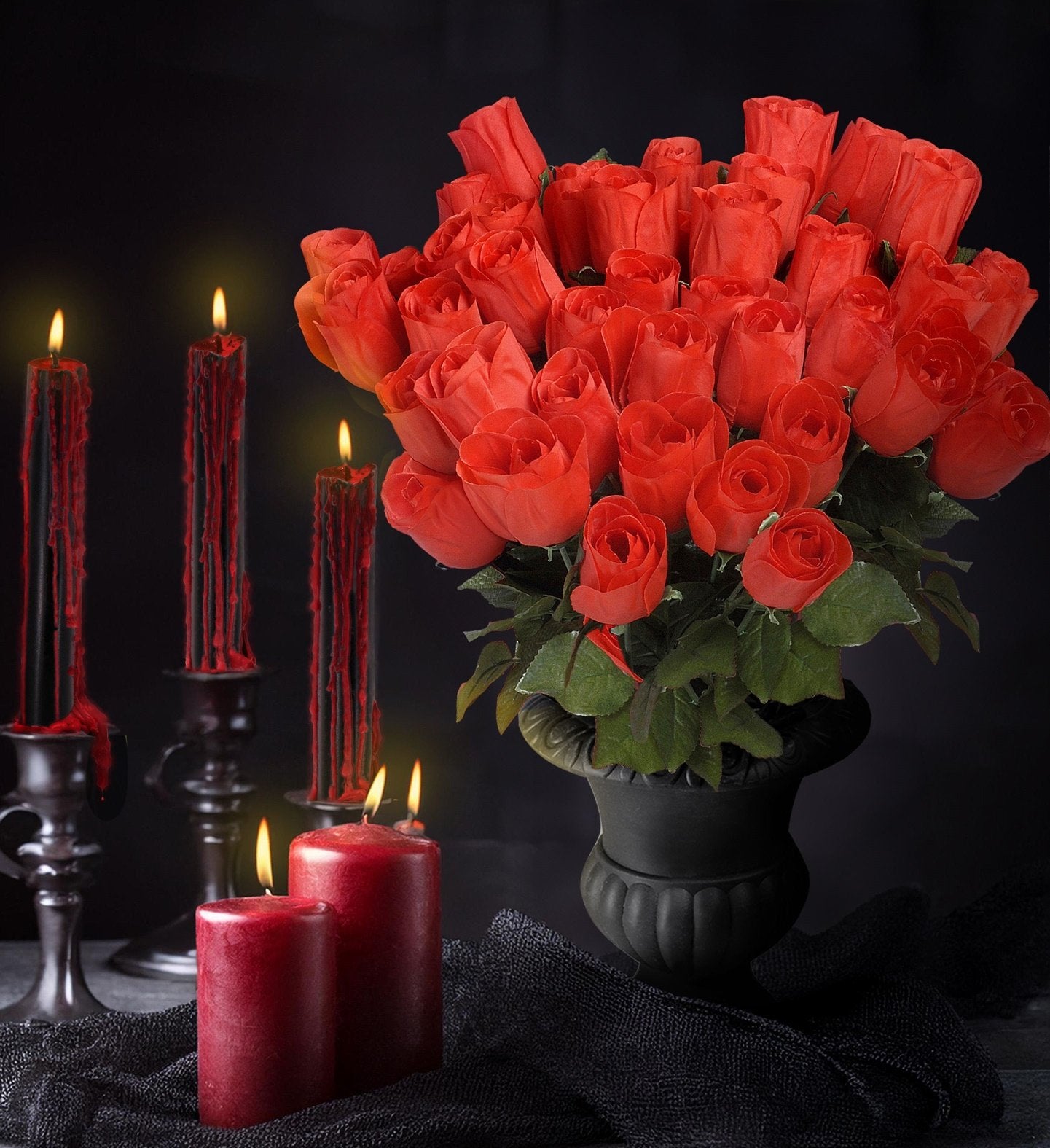 Costume Prop Accessory Artifical Flower Red Rose Valentines Love Each