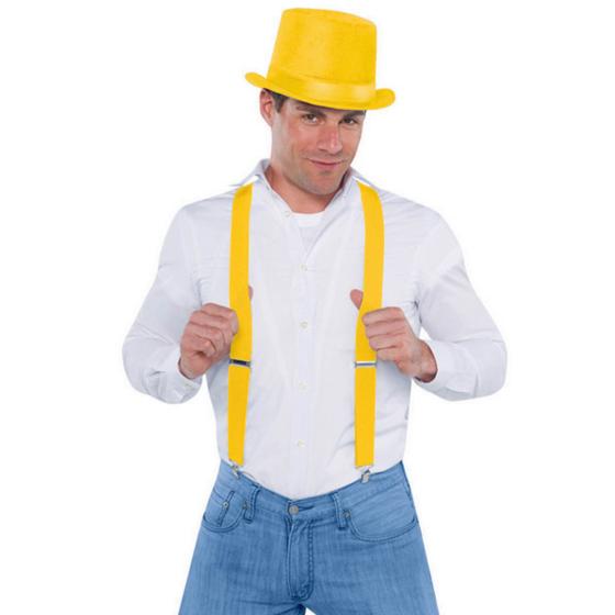 Yellow Team Spirit Suspenders/Braces Sports Supporters