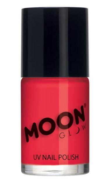 Neon UV Nail Polish Red 14mL Moon Glow Cosmetics