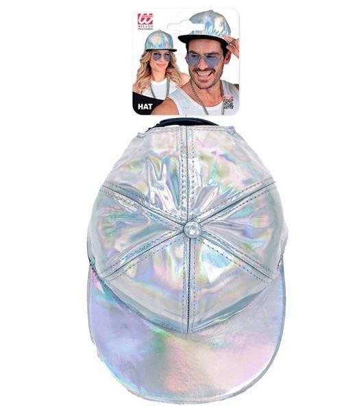 Cap/Hat Shiny Silver Holographic 1980s Baseball Hip Hop