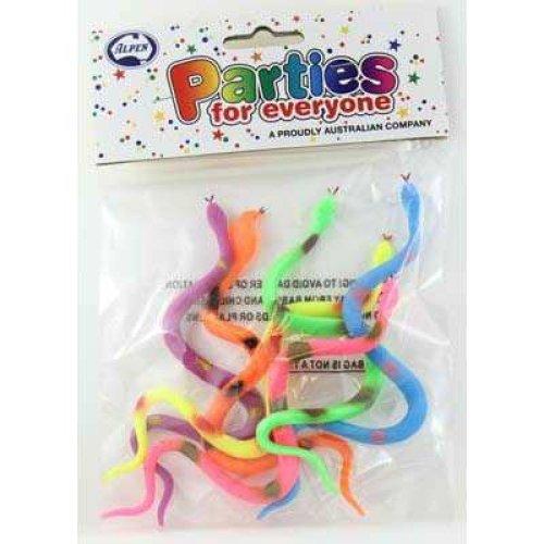 Value Party Loot Favours Animal Rubber Snakes Pk/6