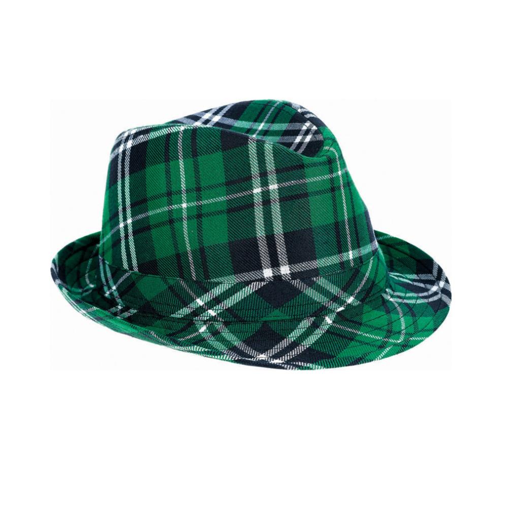Hat Fedora Green Tartan St Patricks Day Irish